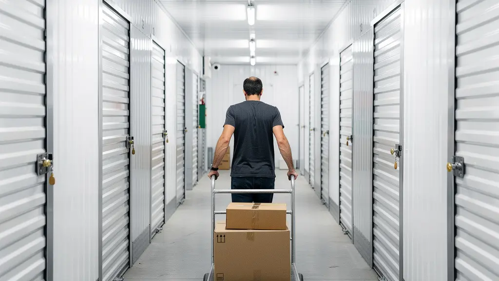Couloir de centre de self-stockage avec portes de box numérotées à Strasbourg